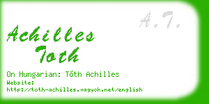 achilles toth business card